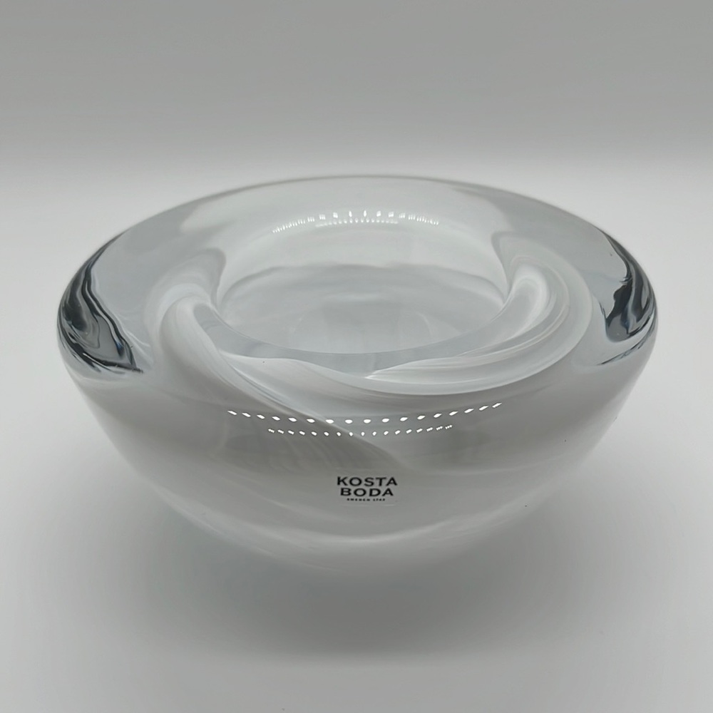 White Kosta Boda Atoll Votive